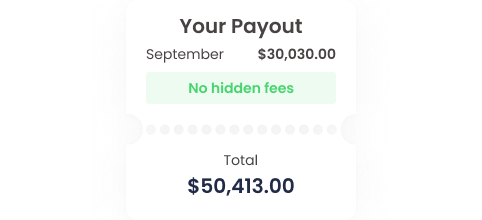 Representation of earnings in a month an total to payout
